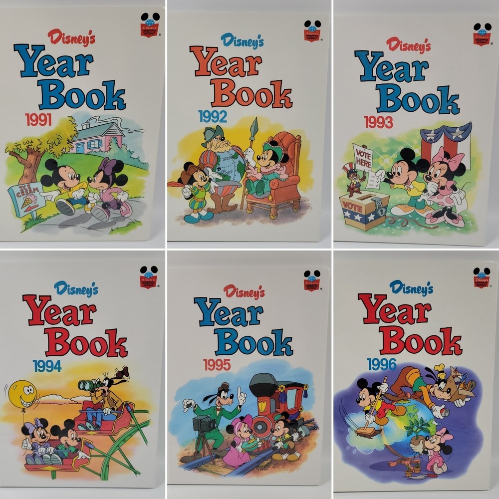 Disney's Wonderful World of Reading Year Book 1991-1996 90s Lot Of 6 VTG‎